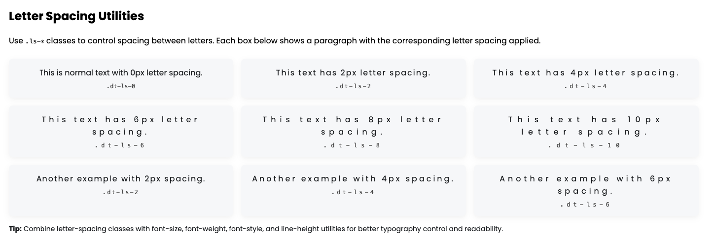 Letter Spacing